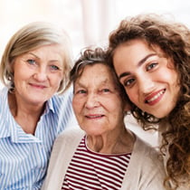 Three smiling women