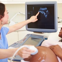 Ultrasound on pregnant woman