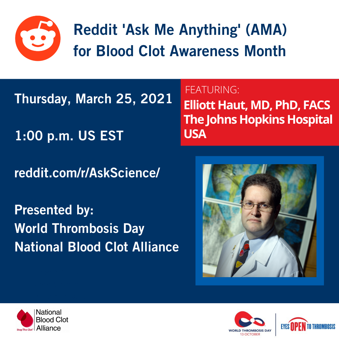 Reddit Ama Featuring Nbca Board Member Dr Elliott Haut Blood Clots Reddit Ama Featuring Nbca Board Member Dr Elliott Haut Blood Clots