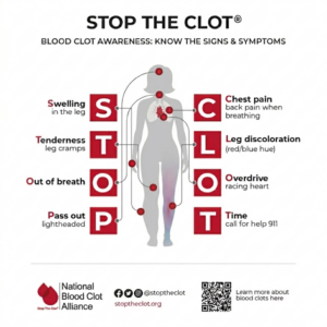 female version of the Stop the Clot acronym produced by the National Blood Clot Alliance