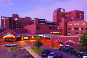 Exterior view of Wesley Medical Center in Wichita, Kansas.