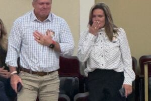 Photo of Bob and Karrie Burgess, parents of Blake Burgess, whose death from a blood clot inspired the Blake Burgess Blood Clot Prevention Act.