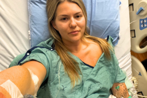 Heather Morrison, a popliteal artery thrombosis survivor who nearly lost her leg to a blood clot following routine varicose vein surgery at age 33.