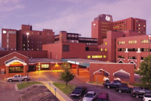 Exterior view of Wesley Medical Center in Wichita, Kansas.